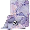 Fintie Custodia per iPad 2018 (6° generazione), iPad 2017 (5° generazione), iPad Air 2, iPad Air - Custodia regolabile a 360° con funzione di supporto, Auto Sleep/Wake, marmo viola