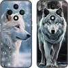 SEHEYA 2 Pezzi Cover per Oppo Reno 12 F 5G / Reno 12 FS 5G Custodia con Disegni Aesthetic Animali Sottile Morbido Silicone TPU AntiGraffio Case Nero Opaco Motivo Cellulare Caso, Lupo Bianco Grigio