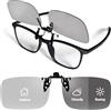 UTXN occhiali da sole fotocromatici clip-on a ribalta per uomo e donna - lenti polarizzate uv400 adattive alla luce, visione hd, clip per guida
