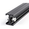 DATOUBOSS Binario singolo da 1 m per sistema di scorrimento a soffitto - guida fissa a forma di H per ampliare i sistemi di illuminazione pantografo, lega di alluminio, nero
