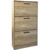 Piushopping ZIK - Scarpiera Salvaspazio Slim in Legno (63x24x115h) Scarpiera da Ingresso Verticale, Moderna, Scaffale Scarpe di Design Vari Colori per Vari Stili di Arredamento (Rovere - Maniglie Nere)