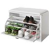 SoBuy Scarpiera Ingresso Panca Contenitore con Cuscino - Salvaspazio Slim da 60x30x48 cm - Cassapanca Porta Scarpe in Legno per Corridoio o Camera, Portata 120kg - FSR16-W
