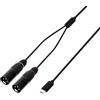 Adam Hall Cables 3 STAR Y MM USB-C 0300 - Cavo a Y USB-C, 2 x XLR maschio x USB-C, 3m