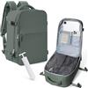 WISEPACK Zaino Ryanair 40x20x25 con Pompa Sottovuoto Zaino da Viaggio Aereo con Sottovuoto Incorporato Bagaglio a Mano 40x20x25 Ryanair Aereo da Donna Uomo Verde militare
