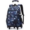 ANSIEDIO Zaino Trolley Scuola Zaino con Ruote Rotolamento Removibile Scuola Borsa per Ragazzi e Ragazze (Blu Reale)
