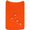 Happyit Custodia per telecomando auto a 4 pulsanti, in silicone, per Renault Clio, Scenic, Megane, Duster, Sandero, Captur, Twingo, Koleos Orange