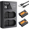 K&F CONCEPT EN-EL15 Kit batteria(2-Pack), Caricatore USB, batteria da 2100 mAh,Compatibile con Nikon DSLR D7000/ D7100/ D7200/ D7500/ D850/ D810/ D810A/ D800/ D800E/ D750/ D610/ D600 /D500