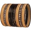 Touchstone 2 dozzine di braccialetti speciali in lega di metallo con texture firmata e gioielli speciali per donna 2.75 Set di 2 Grande Nero