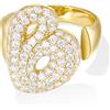 KissYan Anelli Donna con Iniziale A-Z, Oro Bolla Lettera Anello con Cubica Zirconia, Regolabili Personalizzato Anello Gioielli Regalo per Donne (Oro B)