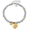Bracciale Regalo Per Figlia, Argento Con Perle A Cuore A 3 Strati, Con Biglietto, Lunghezza Regolabile 16-19 Cm