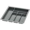 Sossai Inserto portaposate Sossai Divio per cassetti larghi 50 cm, 43x49 cm - ritagliabile, 7 scomparti, antracite, vassoio portaposate in plastica per cassetti