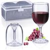 ecooe Bicchieri da vino in plastica to go, 200 ml, set da 2 pezzi, moderni bicchieri da vino rosso bianco e champagne con custodia impermeabile e pratica scatola per viaggi, campeggio, attività