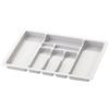 Sossai Inserto portaposate Sossai Divio per cassetti larghi 70 cm, 63x49 cm - ritagliabile, 8 scomparti, bianco, vassoio portaposate in plastica per la cucina