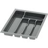 Sossai Inserto portaposate Sossai Divio per cassetti larghi 40 cm, 33x43 cm - ritagliabile, 5 scomparti, antracite, organizzatore in plastica per portaposate