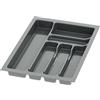 Sossai Inserto portaposate Sossai Divio per cassetti larghi 40 cm, 33x49 cm - ritagliabile, 6 scomparti, antracite, vassoio portaposate in plastica per la cucina