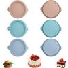 Hevysuo 6 Pezzi Tortiera Silicone Rotonda,Stampo Torta Silicone 10cm,Polvere/Grigio/Blu Stampi Uova Friggitrice Ad Aria per Coperchi di Muffin,Toast,Panini All'Uovo,Cupcake e Frittelle