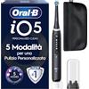 Oral-B Spazzolino Elettrico Ricaricabile iO 5N Nero, 1 Spazzolino Elettrico, 1 Testina, Pochette, io 5 Per Una Pulizia Denti Efficace, Sensore di Pressione, Gengive Protette