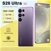 H&U&W Smartphone originale S26 Ultra 5G da 7,3 pollici HD 16G + 1TB Telefono cellulare Dual SIM Telefoni 78 + 108MP 7800mAh Android 14 NFC sbloccato - Black