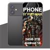 H&U&W 2025 Brand New Smartphone Versione globale da 7,3 pollici 24G + 2TB Telefono cellulare Snapdragon 8 gen3 Android14 50 + 108MP 4G/5G Cellulare - Black 12GB 512GB