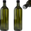 mikken 2 x bottiglie di olio da 750 ml con erogatore verde/marrone con dosatore ed etichette