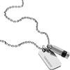 Diesel Collana Da Uomo Con Doppio Ciondolo, 50Cm+5Cm Collana In Acciaio Inossidabile, DX1156040