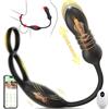 SuperLove Thrusting Prostate Massager & Vibrating Cock Ring with Remote & App Black