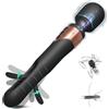 SuperLove Triple Pleasure Massage Wand & Flapping Vibrator Black