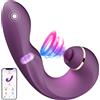 SuperLove Triple Action G-Spot & Clitoral Strong Tapping Vibrator with App Purple