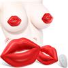SuperLove Lips Kiss Vibrating Nipple Clamps with Remote Red
