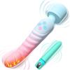 SuperLove Double Pleasure Heating Massage Wand & Bullet Vibrator Set Blue-Pink