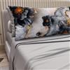 PETTI Artigiani Italiani - Lenzuola in Cotone con Federe in Stampa Digitale, Lenzuola Letto Singolo, Completo Letto Singolo, Floreale 18 Grigio Chiaro, 100% Made in Italy