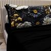 PETTI Artigiani Italiani - Lenzuola in Cotone con Federe in Stampa Digitale, Lenzuola Letto Singolo, Completo Letto Singolo, Floreale 6 Nero, 100% Made in Italy