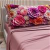 PETTI Artigiani Italiani - Lenzuola in Cotone con Federe in Stampa Digitale, Lenzuola Una Piazza e Mezza, Completo Letto Una Piazza e Mezza, Floreale 17 Cipria Scuro, 100% Made in Italy