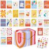 American Greetings Assortimento di 30 biglietti di compleanno con buste, sigilli e scatola portaoggetti (Kathy Davis Designs, Cake)