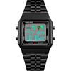 TONSHEN Unisex Fashion Digitale Orologio da Uomo e Donna Doppio Tempo Allarme Conto Alla Rovescia LED Outdoor Sportivo Orologi da Polso Plastica e Acciaio Inossidabile (Nero)