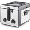 Lacor - 69448 - Friggitrice Elettrica Vue, Acciaio Inox, 2,5 Litri, 1600 W, Filtro Antiodore, 24,5x28x21,5 cm