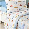 Caleffi - Completo-lenzuola Car Ragazza Piazza e Mezza Azzurro