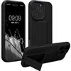 kwmobile 1x Custodia Compatibile con Apple iPhone 16 PRO Max - Cover Supporto Dita - Back Case per Smartphone - Protezione Gommata Nero