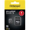 Intenso micro sdhc 8gb classe 10 + adattatore sd