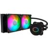 Cooler master dissipatore a liquido masterliquid 240 core ii skt universale 2x120mm argb fans, nero
