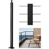 VEVOR Ringhiera per Recinzione da Balcone 1067x108x68 mm da Giardino Balcone Ponte in Acciaio Inox, Kit di Palo per Balaustrata da Terrazza, Nero, 1JZLGZXHS1063GGTD001V0