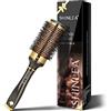 SHINLEA Spazzola Capelli - SHINLEA spazzola capelli rotonda per Donne, Uomini e Bambini, Spazzola Lisciante per Capelli Antinodo Barrel 43mm, Per Capelli Bagnati Lisci o Ricci