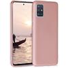 kwmobile Custodia Compatibile con Samsung Galaxy A51 Cover - Back Case Morbida - Protezione in Silicone TPU Effetto Metallizzato oro rosa metallizzato