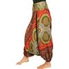 GURU SHOP GURU-SHOP, Pantaloni Afghani, Tuta, Tuta, Pantaloni Harem, Pluderhose, Pantaloni di Aladdin, Bordeaux/Turchese, Sintetico, Dimensione Indumenti:38, Pantaloni Pluderhosen e Aladin