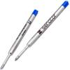 Senator G2 M - Set di 2 ricariche per penna a sfera in metallo, colore blu, larghezza tratto: 1,0 mm, G2, tipo M, ISO 12757-2, adatte per documenti (140-9-2BL)
