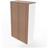 Quadrifoglio Mobile medio con ante battenti in legno noce canaletto - struttura bianca - 90 x 45 x 160 cm
