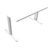Quadrifoglio Scrivania grigia - gambe a T in metallo colore argento - 140 x 80 x 75,5 cm