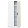 Fiamat Armadio di sicurezza in metallo grigio con ante battenti 100x45x200H cm lamiera sp. 12/10 - 4 ripiani mobili con bordi arrotondati - 210020512/GC - D0