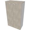 Quadrifoglio Mobile medio con ante battenti in legno cemento - struttura colore argento - 90 x 45 x 160 cm