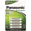 Panasonic Pile batterie ricaricabili Panasonic AAA (Ministilo) - 1,2 V - 900 mah (conf. 4)